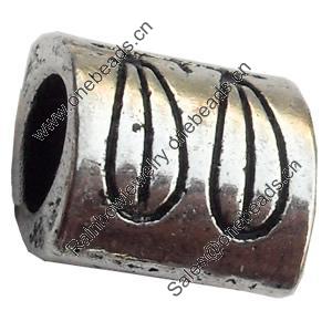 European Style Beads Zinc Alloy Jewelry Findings Lead-free, 8.5x9mm Hole:5mm, Sold by Bag 