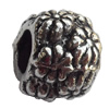 European Style Beads Zinc Alloy Jewelry Findings Lead-free, Drum, 8x10mm Hole:5mm, Sold by Bag 
