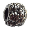 European Style Beads Zinc Alloy Jewelry Findings Lead-free, Drum, 8x10mm Hole:5mm, Sold by Bag 