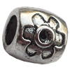 European Style Beads Zinc Alloy Jewelry Findings Lead-free, Drum, 9mm Hole:7mm, Sold by Bag 