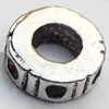 European Style Beads Zinc Alloy Jewelry Findings Lead-free, Donut, 10mm Hole:5mm, Sold by Bag 
