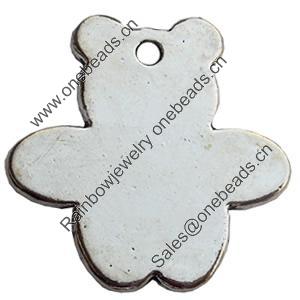 Pendant Zinc Alloy Jewelry Findings Lead-free, Bear, 24x25mm Hole:1.5mm, Sold by Bag