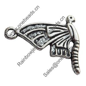 Pendant Zinc Alloy Jewelry Findings Lead-free, 23x18mm Hole:2mm, Sold by Bag