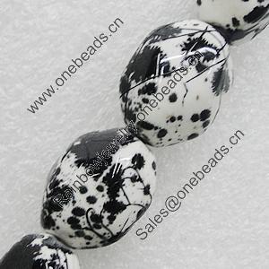 Printing Ceramics Beads, 32x25mm Hole:4mm, Sold by Bag