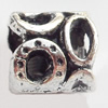European Style Beads Zinc Alloy Jewelry Findings Lead-free, 9mm Hole:6mm, Sold by Bag 