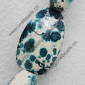 Printing Ceramics Beads, 34x22mm Hole:3.5mm, Sold by Bag