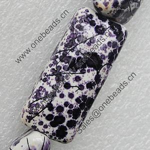 Printing Ceramics Beads, Rectangle 38x17mm Hole:3mm, Sold by Bag