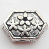 Beads Zinc Alloy Jewelry Findings Lead-free, Polygon, 10x8mm Hole:1mm, Sold by Bag