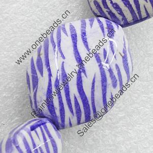 Printing Ceramics Beads, Polygon 32x25mm Hole:3mm, Sold by Bag