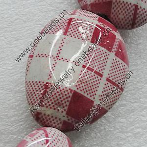 Printing Ceramics Beads, Nugget 40x31mm Hole:3mm, Sold by Bag