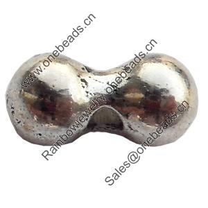 Beads Zinc Alloy Jewelry Findings Lead-free, Bone, 9x4mm Hole:1mm, Sold by Bag