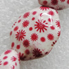 Printing Ceramics Beads, 23x18mm Hole:3mm, Sold by Bag