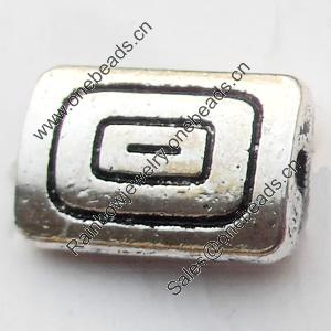 Beads Zinc Alloy Jewelry Findings Lead-free, Rectangle, 10x7mm Hole:1mm, Sold by Bag