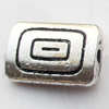 Beads Zinc Alloy Jewelry Findings Lead-free, Rectangle, 10x7mm Hole:1mm, Sold by Bag
