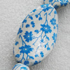 Printing Ceramics Beads, Twist Flat Oval 42x25mm Hole:3mm, Sold by Bag