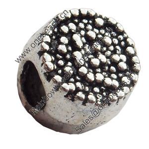 European Style Beads Zinc Alloy Jewelry Findings Lead-free, 9mm Hole:4mm, Sold by Bag 