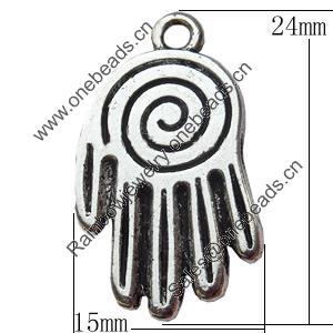 Pendant Zinc Alloy Jewelry Findings Lead-free, 15x24mm, Sold by Bag