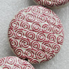 Printing Ceramics Beads, Flat Round 33mm Hole:3mm, Sold by Bag