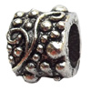 European Style Beads Zinc Alloy Jewelry Findings Lead-free, Drum, 8x9mm Hole:6mm, Sold by Bag 