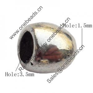 Beads Zinc Alloy Jewelry Findings Lead-free, 6mm, Hole:1.5-3.5mm, Sold by Bag