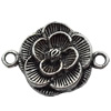 Connectors Zinc Alloy Jewelry Findings Lead-free, Flower, 26x17mm, Sold by Bag