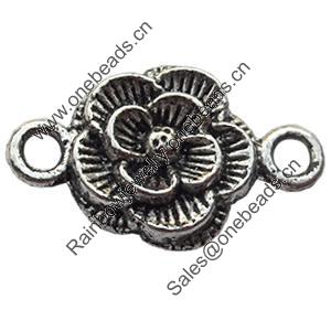 Connectors Zinc Alloy Jewelry Findings Lead-free, Flower, 20x12mm, Sold by Bag