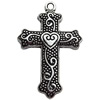 Pendant Zinc Alloy Jewelry Findings Lead-free, Cross, 23x34mm, Sold by Bag