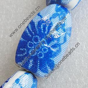 Printing Ceramics Beads, Nugget 34x22mm Hole:3.5mm, Sold by Bag