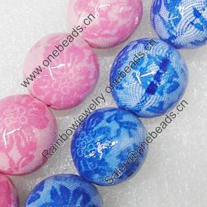 Printing Ceramics Beads, Round 18mm Hole:2mm, Sold by Bag