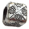 European Style Beads Zinc Alloy Jewelry Findings Lead-free, 10mm Hole:7mm, Sold by Bag 