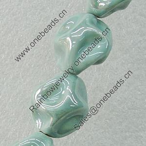 Ceramics Beads Plated AB, 14x17mm Hole:2.5mm, Sold by Bag