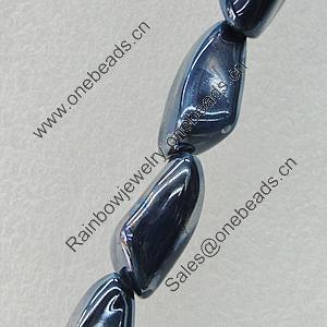 Ceramics Beads Plated AB, Nugget 12x27mm Hole:2mm, Sold by Bag