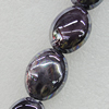 Ceramics Beads Plated AB, Flat Oval 17x22mm Hole:2mm, Sold by Bag