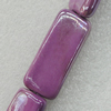 Ceramics Beads Plated AB, Rectangle 15x36mm Hole:2.5mm, Sold by Bag