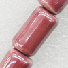 Ceramics Beads Plated AB, Column 12x21mm Hole:3.5mm, Sold by Bag