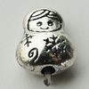 Bead Zinc Alloy Jewelry Findings Lead-free, Calabash 8x10mm Hole:1.5mm, Sold by Bag