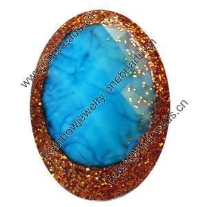 Resin Cabochons, No-Hole Jewelry findings, Faceted Oval, 17x23mm, Sold by Bag