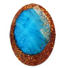 Resin Cabochons, No-Hole Jewelry findings, Faceted Oval, 17x23mm, Sold by Bag