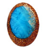 Resin Cabochons, No-Hole Jewelry findings, Faceted Oval, 18x25mm, Sold by Bag