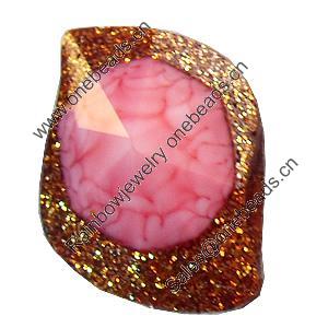 Resin Cabochons, No-Hole Jewelry findings, 15x25mm, Sold by Bag