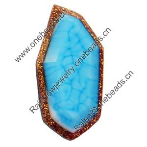 Resin Cabochons, No-Hole Jewelry findings, 14x28mm, Sold by Bag