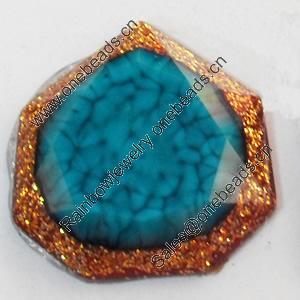 Resin Cabochons, No-Hole Jewelry findings, 22x22mm, Sold by Bag
