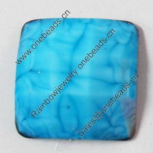 Resin Cabochons, No-Hole Jewelry findings, Faceted Square, 24mm, Sold by Bag