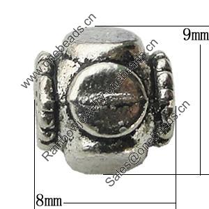 Bead Zinc Alloy Jewelry Findings Lead-free, Lantern 8x9mm Hole:4.5mm, Sold by Bag