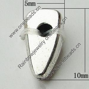 Bead Zinc Alloy Jewelry Findings Lead-free, 5x10mm Hole:1.5mm, Sold by Bag
