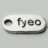 Pendant Zinc Alloy Jewelry Findings Lead-free, 10x21mm Hole:3mm, Sold by Bag