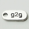 Pendant Zinc Alloy Jewelry Findings Lead-free, 10x21mm Hole:3mm, Sold by Bag