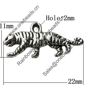 Pendant Zinc Alloy Jewelry Findings Lead-free, Animal 22x11mm Hole:2mm, Sold by Bag