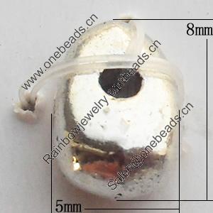 Bead Zinc Alloy Jewelry Findings Lead-free, 5x8mm Hole:1.5mm, Sold by Bag