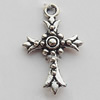 Pendant Zinc Alloy Jewelry Findings Lead-free, Cross 15x24mm, Sold by Bag